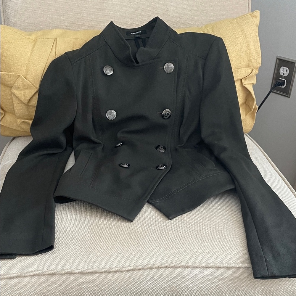 Women's Army Green Express Double-Breasted Jacket Size 00